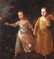 Gainsborough, Thomas - The Painter's Daughters Chasing a Butterfly